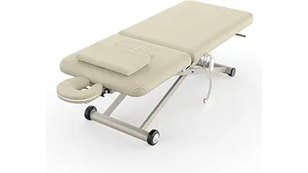 adjustable backrest massage table
