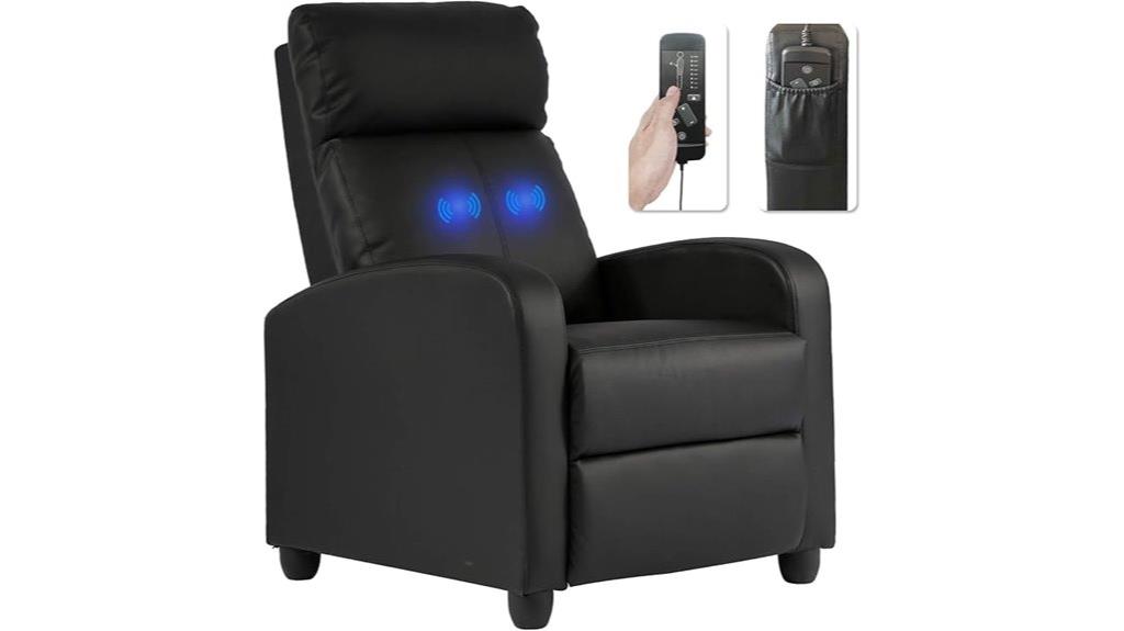 black recliner with massage