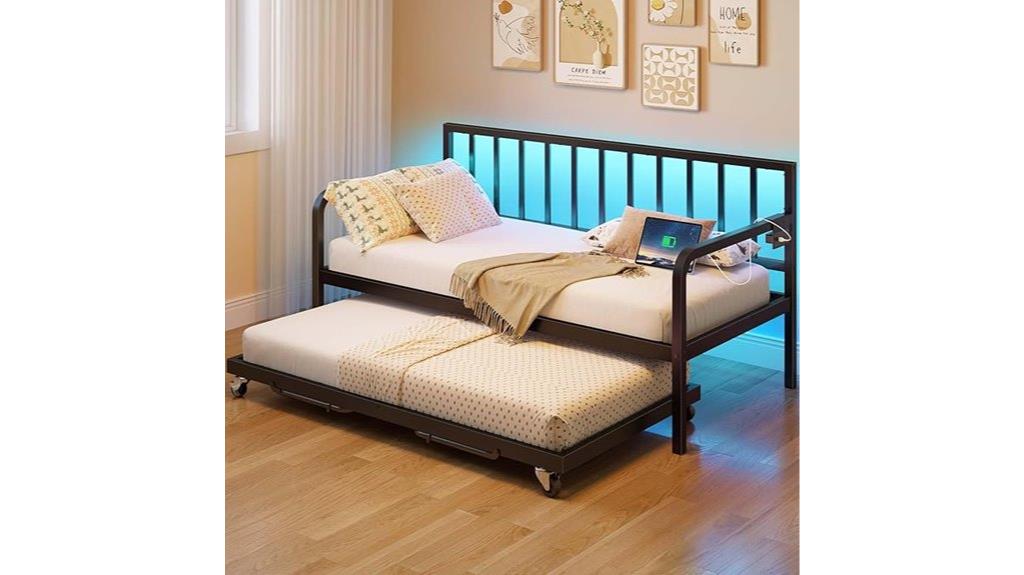 daybed with charging lights