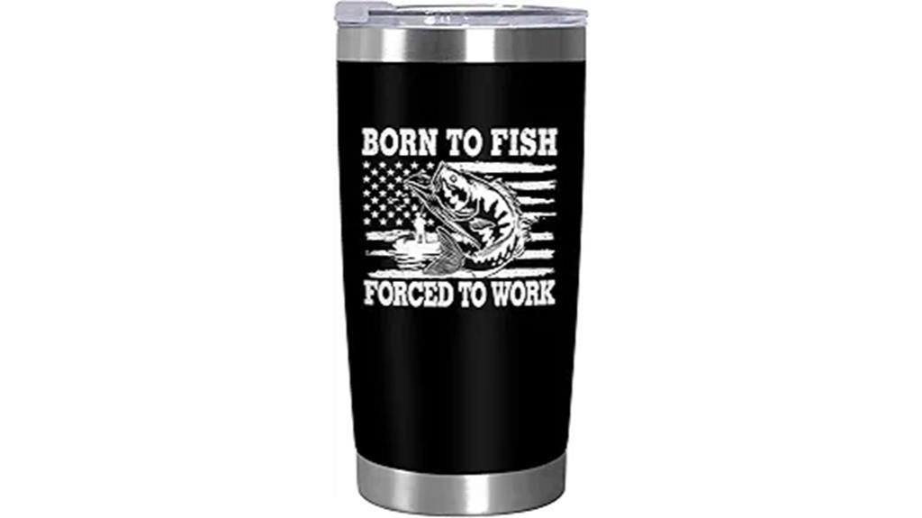 festive fishing coffee tumbler