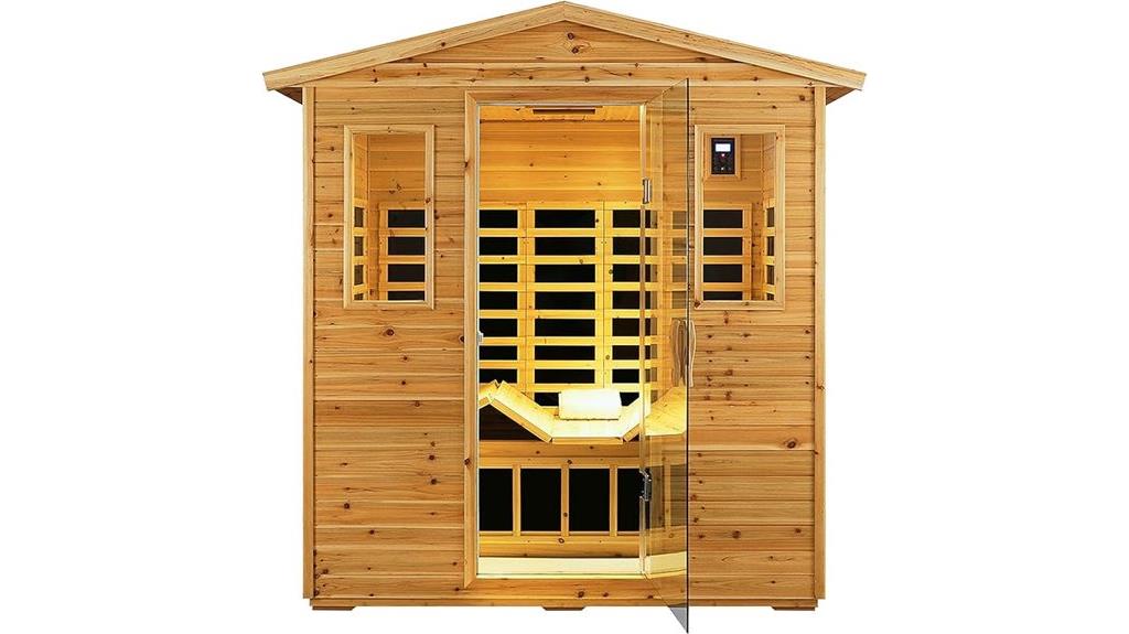 infrared outdoor sauna with bluetooth
