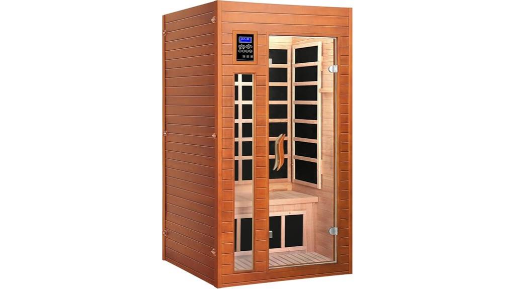 infrared sauna with red