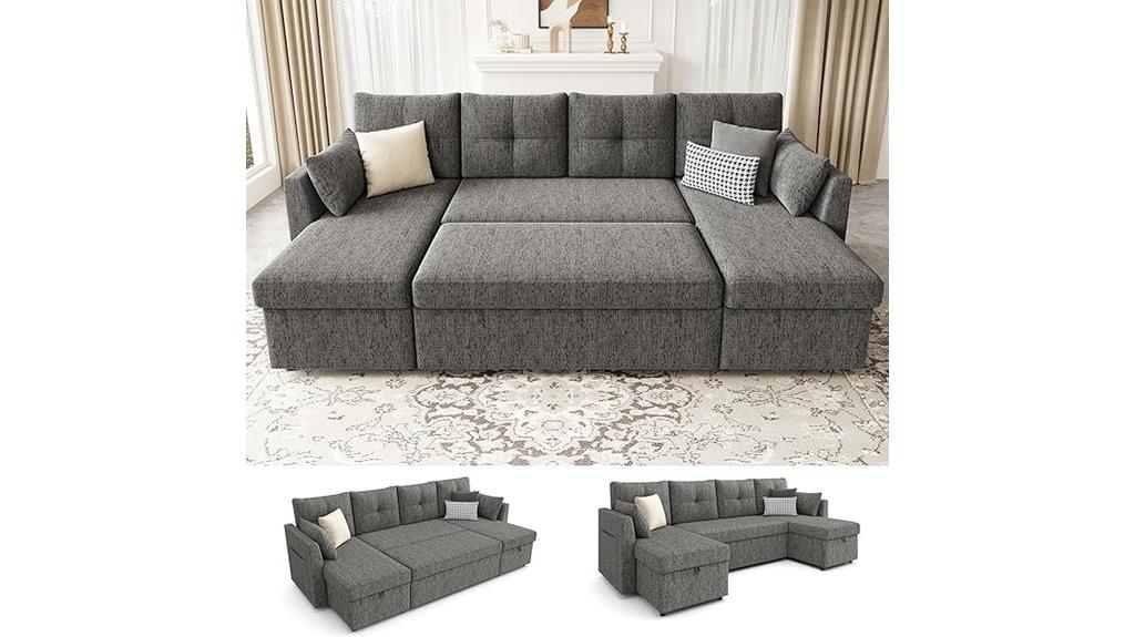 large storage sleeper couch