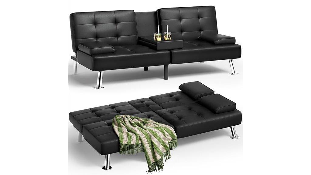 leather futon sofa bed
