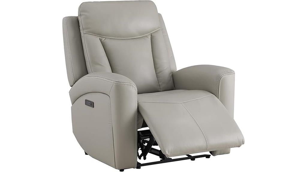 leather recliner with ports