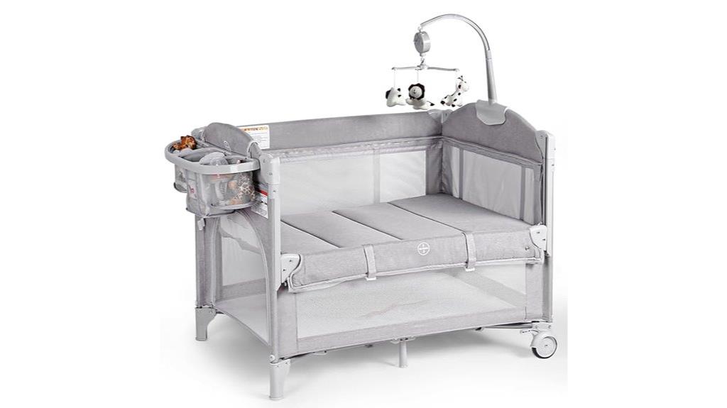 light gray baby bassinet