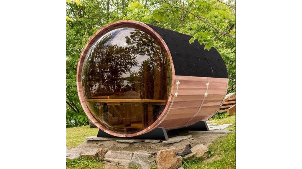 outdoor wooden sauna room
