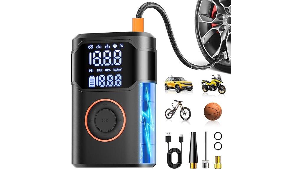 portable digital inflator with led