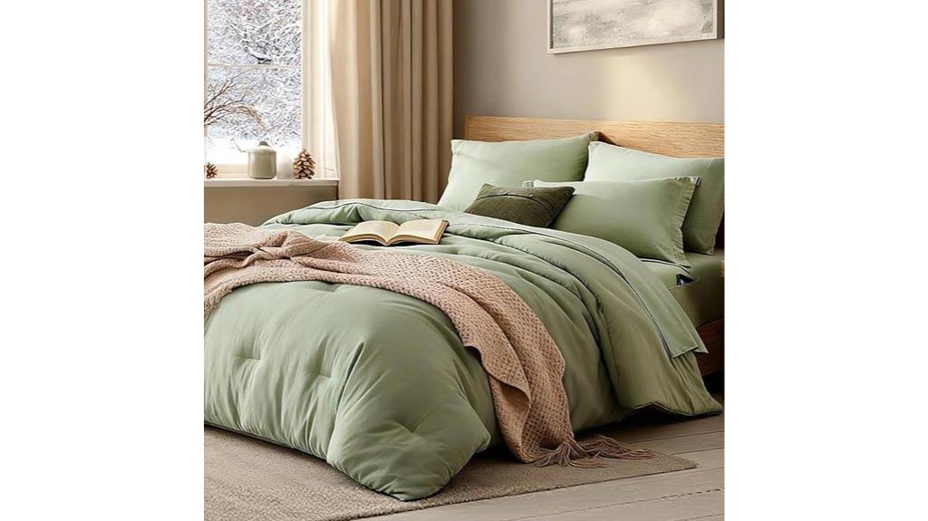 queen sage green comforter