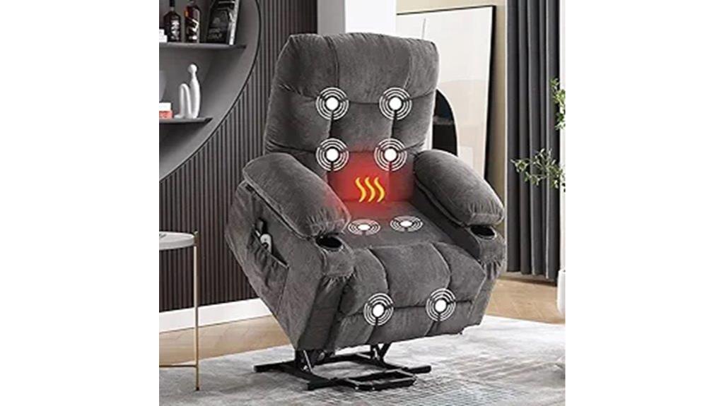 recliner with massage heating