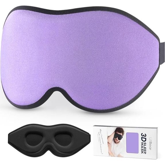 LitBear 3D Contoured Sleep Mask with Adjustable Strap