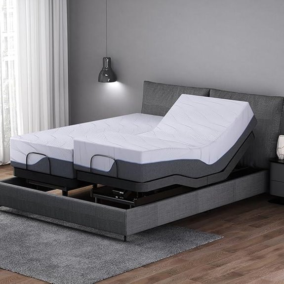 Split King Adjustable Bed Frame with Mattress and Remote