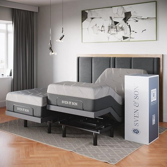Sven & Son Adjustable Bed Base with Massage and Memory Foam