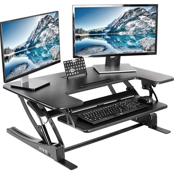 VIVO Adjustable Sit-Stand Desk Converter for Dual Monitors
