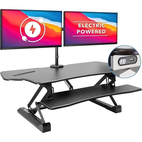 Mount-It! Electric Standing Desk Converter with Dual Monitor