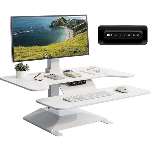 Electric Standing Desk Converter with Adjustable Height