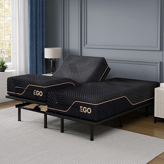 EGOHOME Split King Adjustable Bed & Memory Foam Mattress