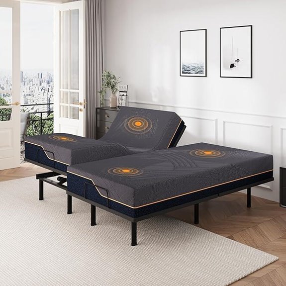 Split King Adjustable Bed Frame & 14-Inch Memory Foam Mattress