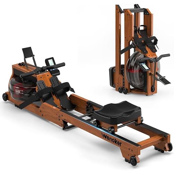 Water Rowing Machine with Adjustable Monitor and Bluetooth