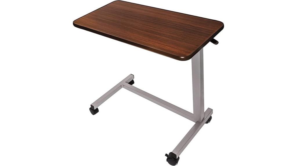 adjustable overbed bedside table