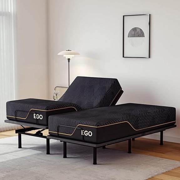 EGOHOME Split King Adjustable Bed Frame & Mattress