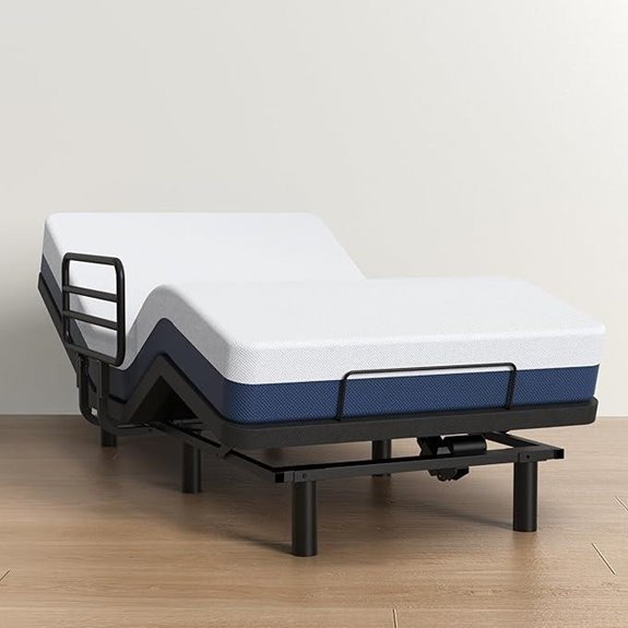 Adjustable Twin XL Bed Frame with Safety Rail