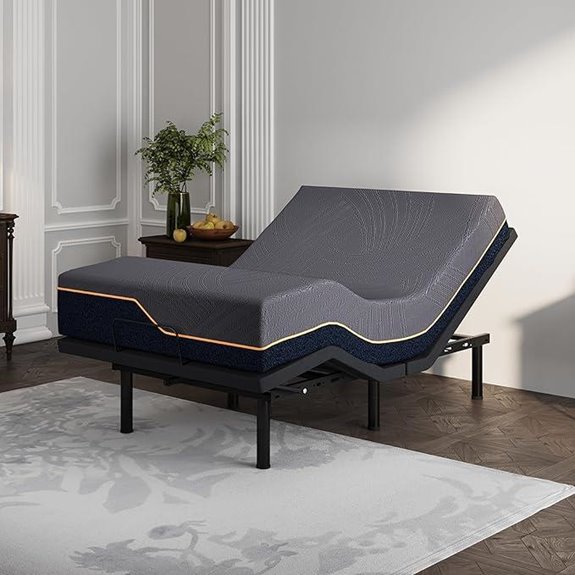 Twin XL Adjustable Bed Frame with Memory Foam Mattress