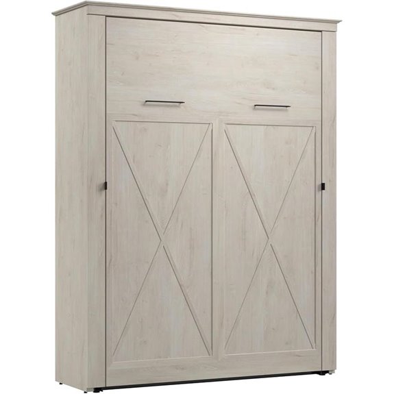 Bestar Key West Queen Murphy Bed in Linen White