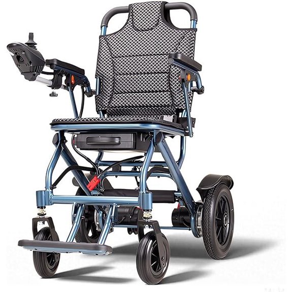 Foldable Electric Wheelchair for Adults (Blue)