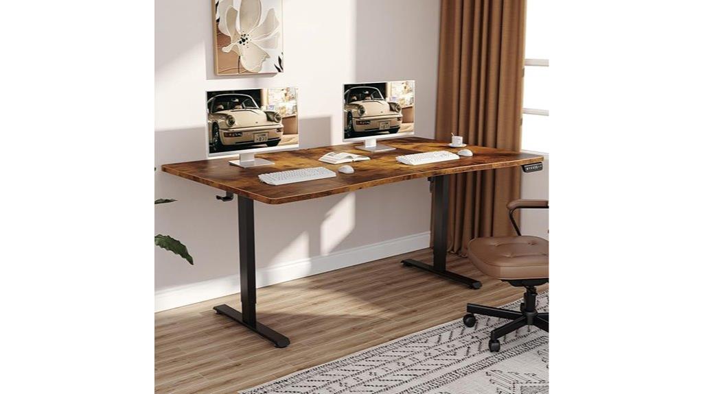 brown veken electric desk