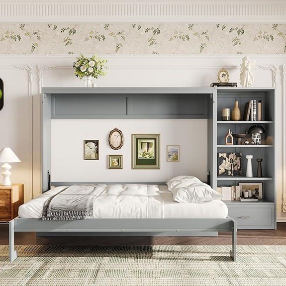Softsea Queen Wall Bed with Desk and Storage