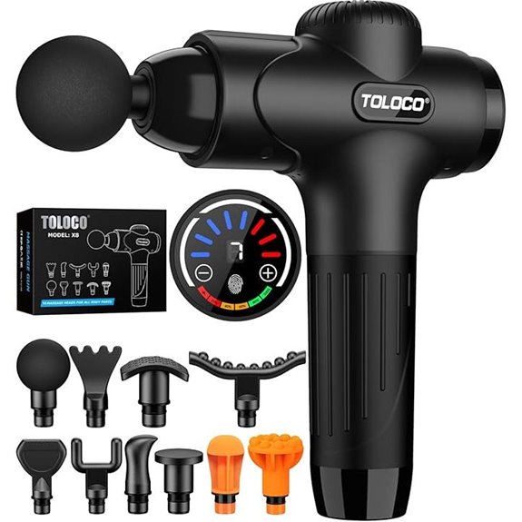 TOLOCO Deep Tissue Massage Gun with 10 Heads