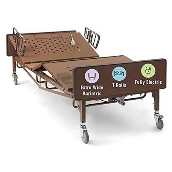 Electric Bariatric Hospital Bed with T-Rails
