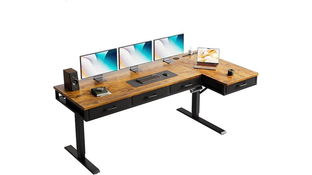 electric l shaped desk