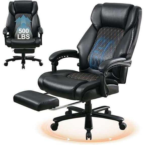 Executive Office Chair with Footrest and Lumbar Support