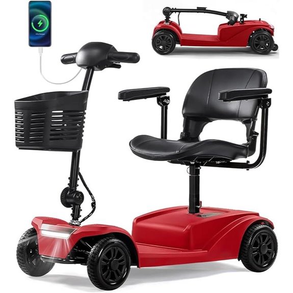 Long-Range Mobility Scooter with Basket for Seniors