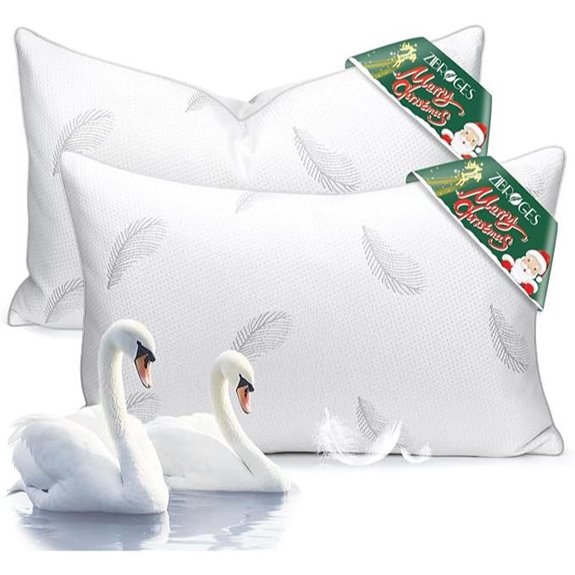 Goose Feather Pillows Set of 2 for Sleep Support