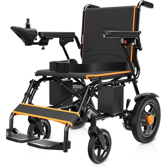 POWET Foldable Electric Wheelchair for Adults 15-Mile Range