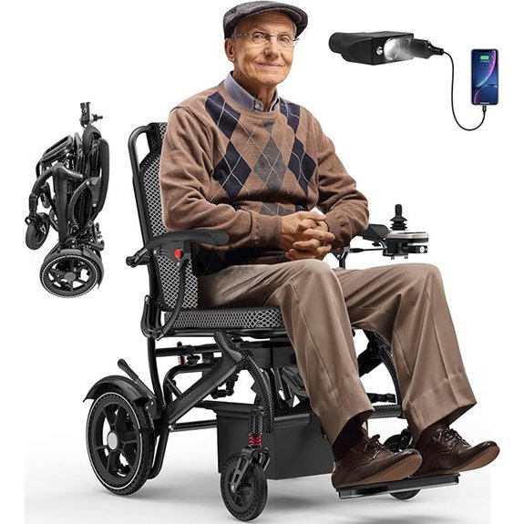 Electric Wheelchair for Adults Foldable 15-Mile Range