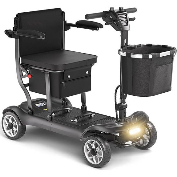 Lightweight Foldable Mobility Scooter with Removable Battery