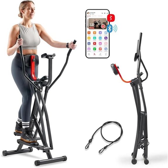 Sunny Health & Fitness Foldable Elliptical with Bluetooth