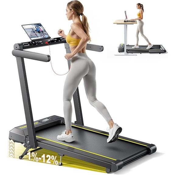 Walking Pad Treadmill with Incline Foldable Bluetooth App
