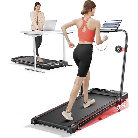 4-in-1 Foldable Walking Treadmill with Incline