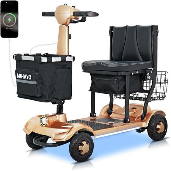 MIHAYO 4-Wheel Foldable Mobility Scooter for Seniors
