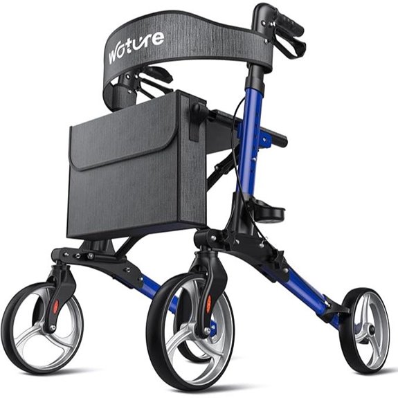 WOTURE Foldable Rollator Walker with Seat for Seniors