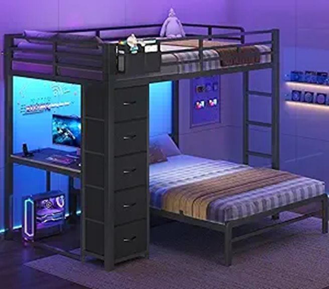 BTHFST Full Over Full Bunk Bed with Storage