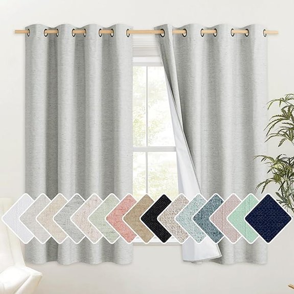 NICETOWN Grey Blackout Curtain Set 2 Pcs Thermal Insulated