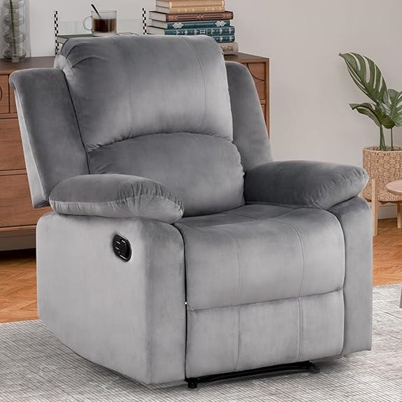 EBELLO Classic Microfiber Recliner Sofa in Grey