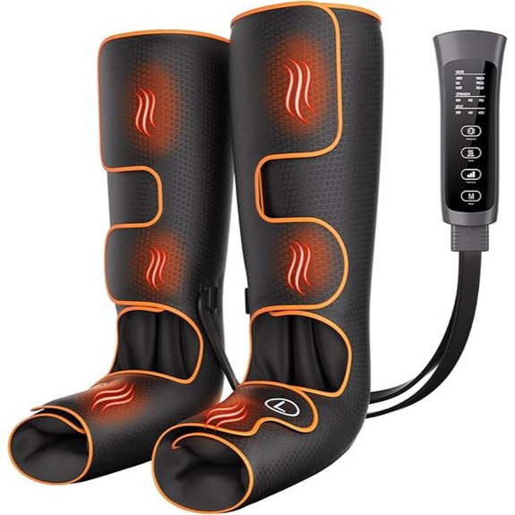 Leg Massager with Heat Compression Handheld Controller