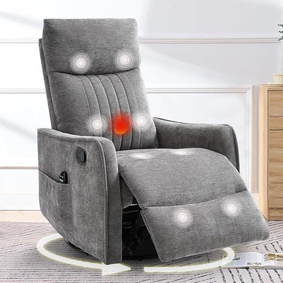 Cinkehome Heated Massage Recliner Chair with Swivel